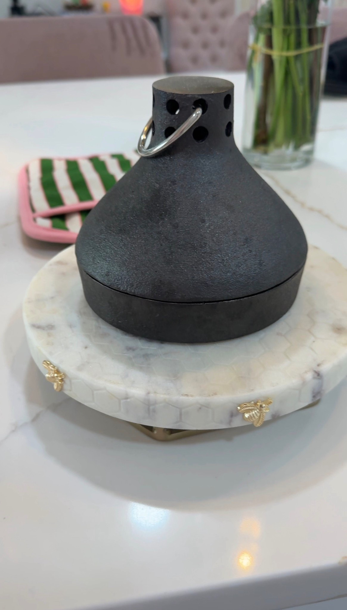 Weekend kitchen essential ✨ My cast iron garlic roaster from Williams Sonoma is a total game-changer – perfectly roasted cloves every time. Paired with this marble trivet (with the cutest little bees 🐝) also from Williams Sonoma, and my Kate Spade oven mitts from Amazon – functional but make it pretty! 🍴🤍

#WilliamsSonoma #KitchenFavorites #HomeCooking #LTKHome #LTKKitchen #AmazonFinds #KateSpadeHome #KitchenStyle #LTKUnder50 #HomeDetails #CookingEssentials #KitchenGoals #kitchendecor #homedetails

#LTKFindsUnder50 #LTKHome #LTKFindsUnder100