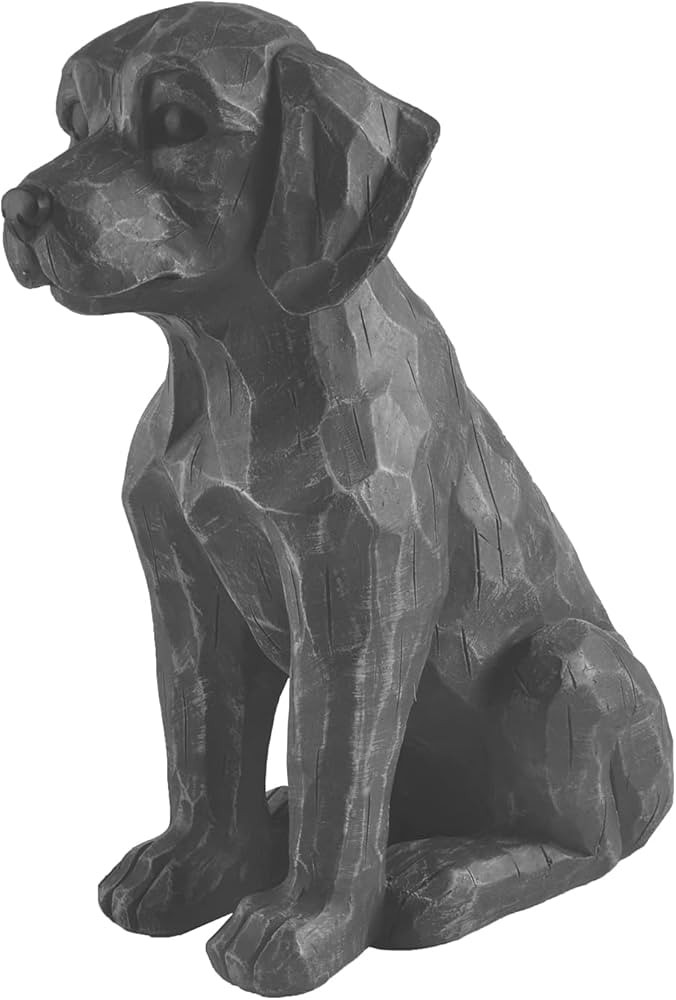 Clever Resin Dog Figurine for Garden Gray Retriever Statue Extraordinarily Life-Like Labrador Dog... | Amazon (US)