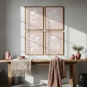 Light Pink Wall Art Botanical: Soft Color Bedroom Art Print, Watercolor Flower Poster | Etsy (US)