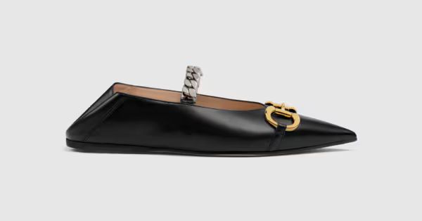 Women's leather ballet flat with Horsebit | Gucci (US)