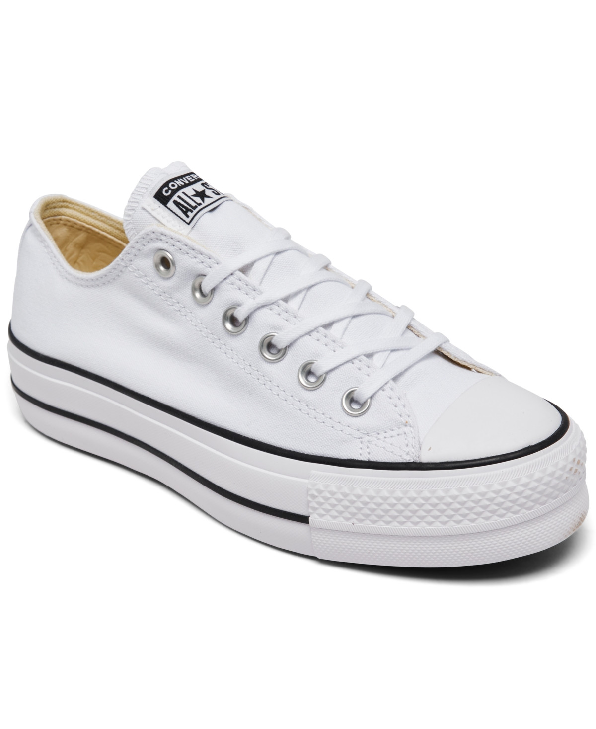 Converse Women's Chuck Taylor All Star Lift Low Top Casual Sneakers from Finish Line - White, Black | Macy's