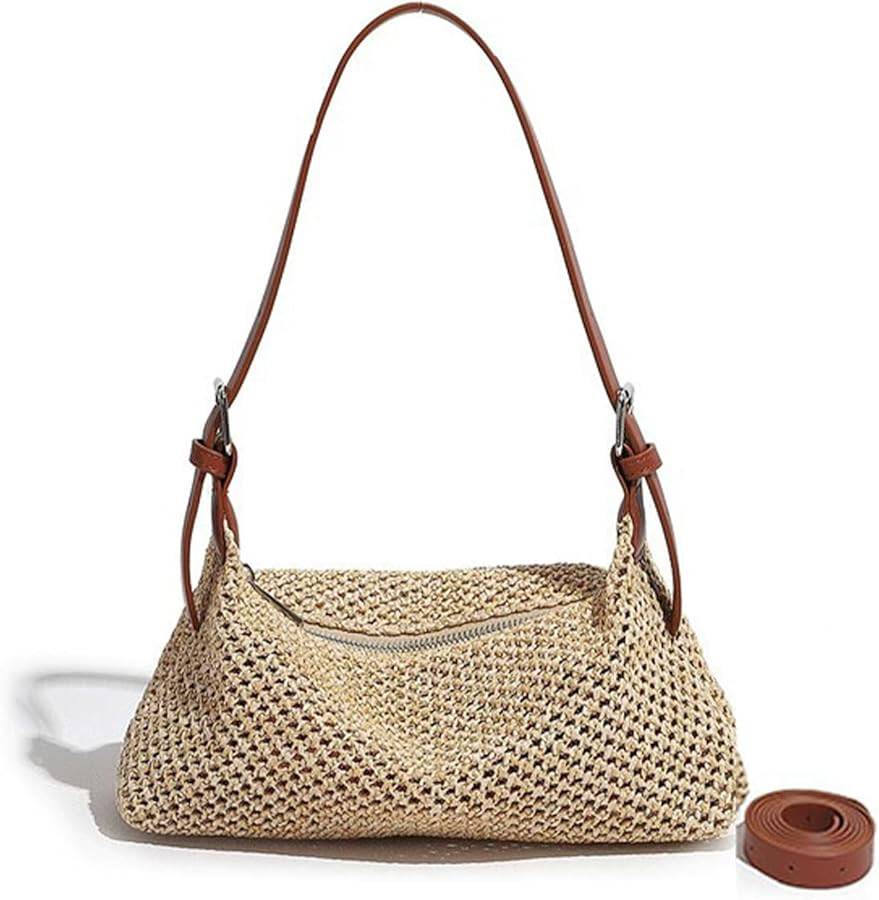 Straw Beach Tote Bag for Women Summer Straw Purse Mini Beach Vacation Purses Small Woven Clutch C... | Amazon (US)