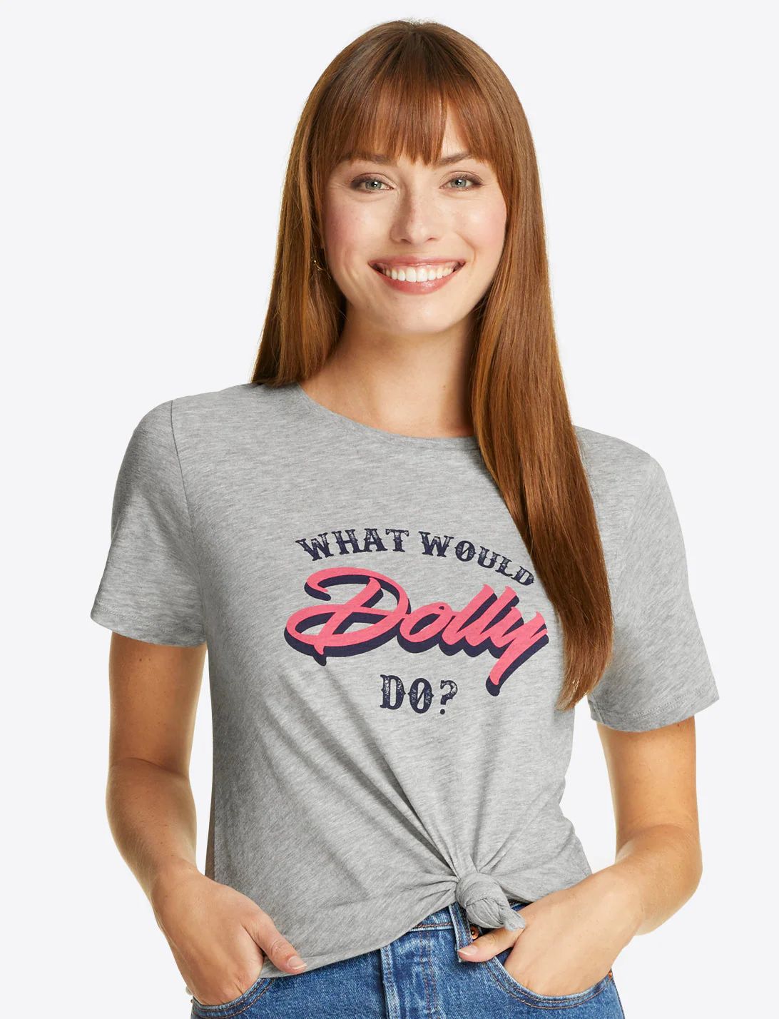 What Would Dolly Do Tee in Grey | Draper James (US)