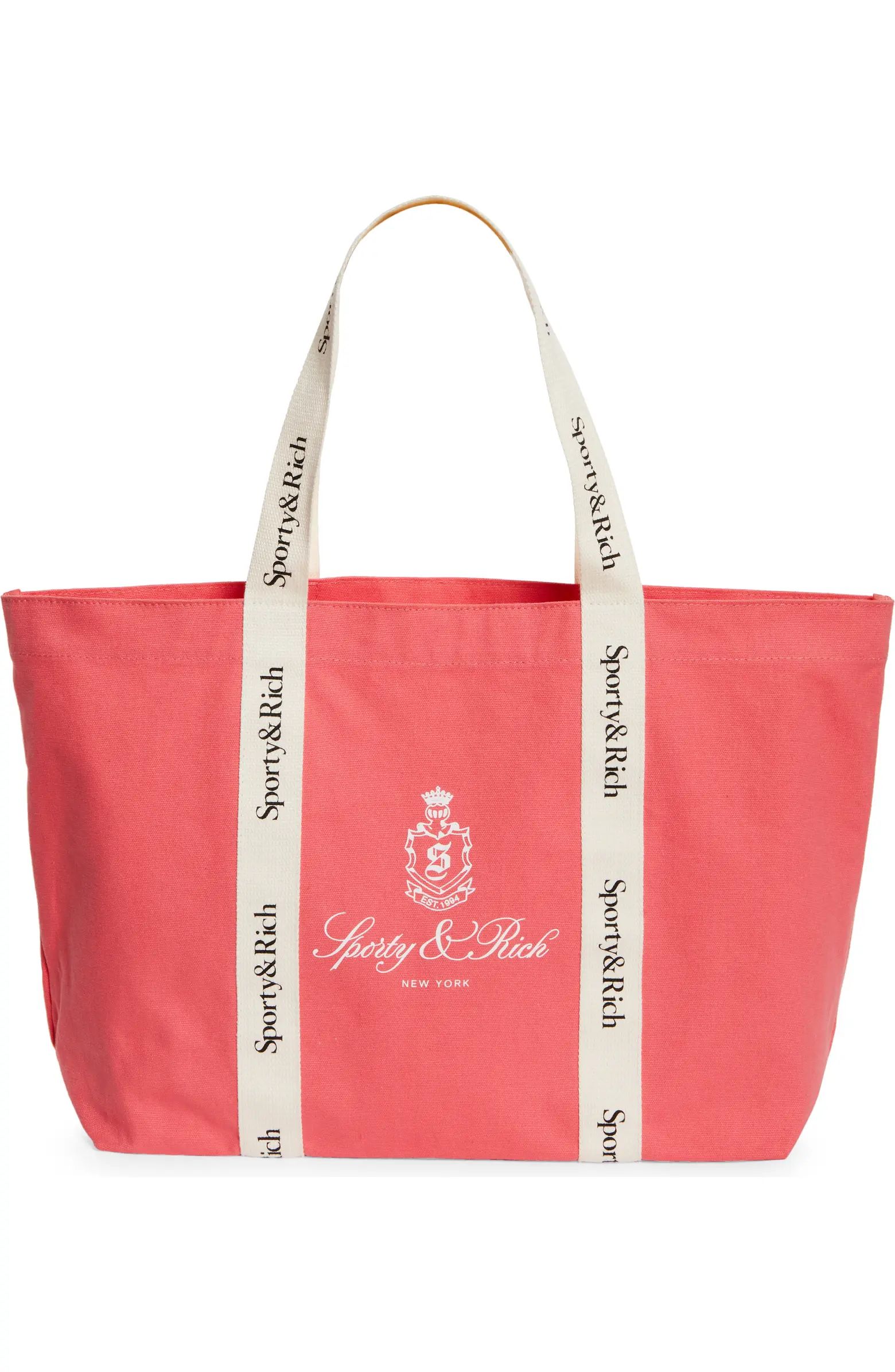 Sporty & Rich Vendome Club Embroidered Cotton Tote | Nordstrom | Nordstrom