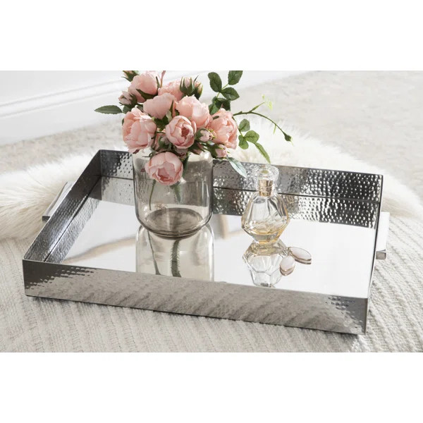 Yasmine Round Hammered Metal Serving Tray | Wayfair North America