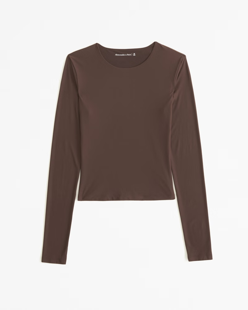 Soft Matte Seamless Long-Sleeve Cropped Crew Top | Abercrombie & Fitch (US)