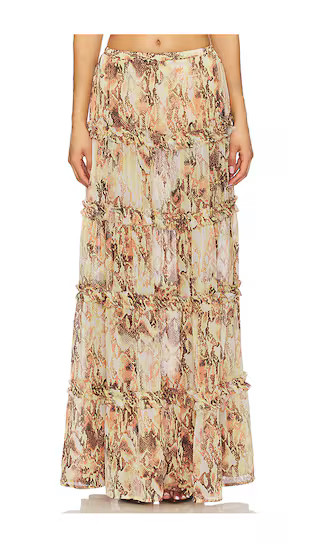 Sabina Skirt in Shine Snake | Revolve Clothing (Global)