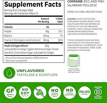 Orgain Hydrolyzed Multi Collagen Powder for Women & Men, 20g Collagen, Supports Hair, Skin, Nail ... | Amazon (US)