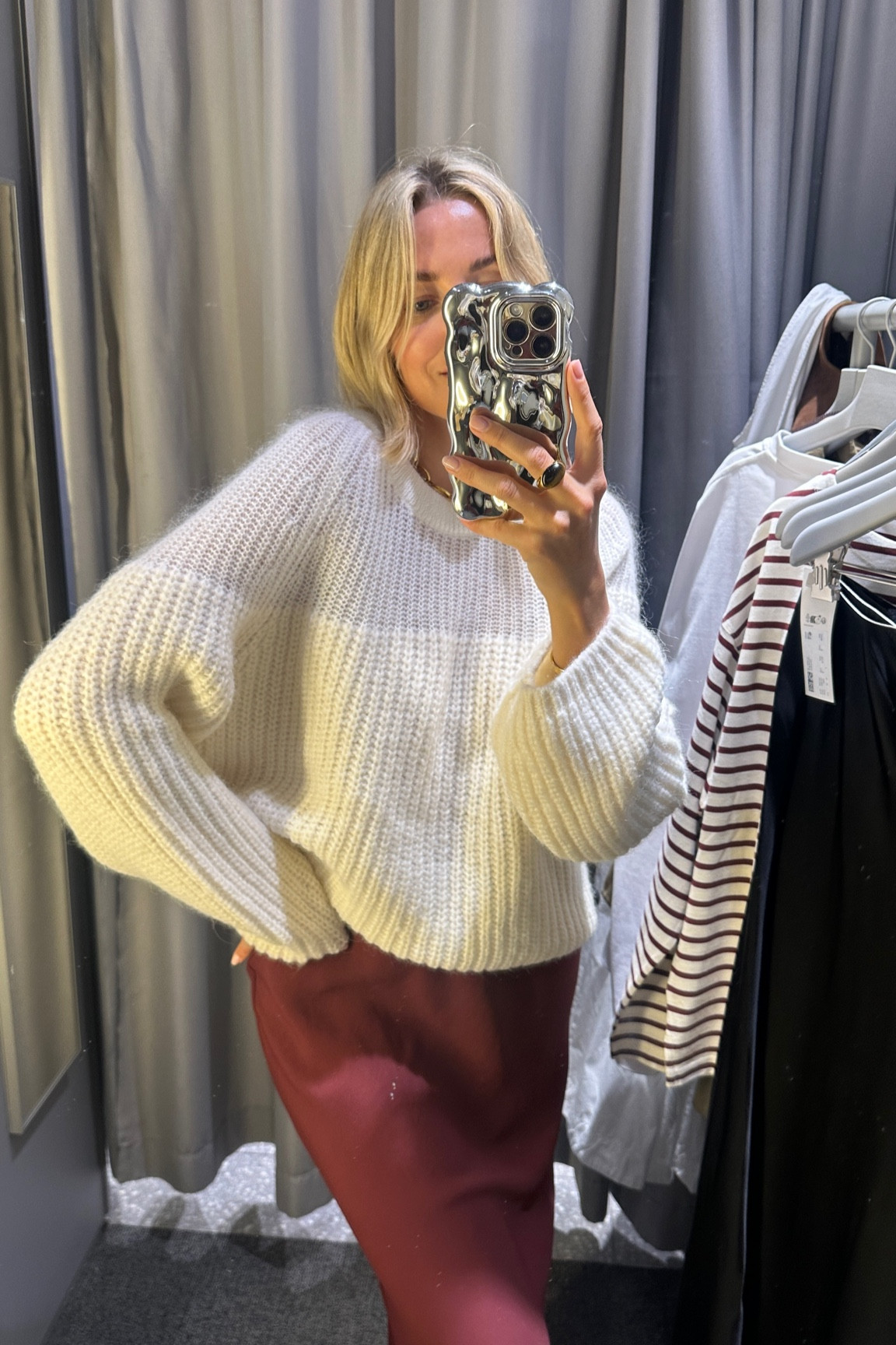 Alpaca jumper
Satin maxi skirt
Maroon 
Burgundy skirt 
Slip skirt 
Autumn outfits 

#LTKuk #LTKeurope #LTKautumn