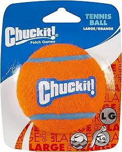 Chuckit! Dog Tennis Ball Dog Toy, Large (3 Inch Diameter) for dogs 60-100lbs, Pack of 1 | Amazon (US)