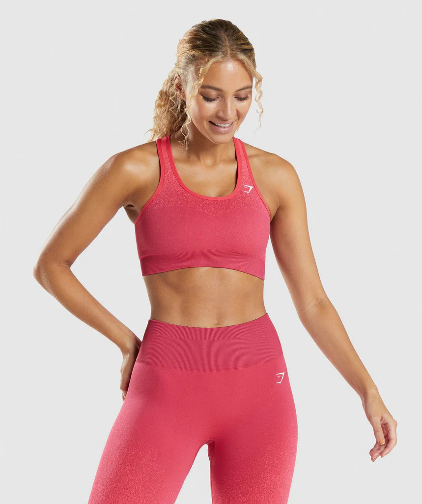 Gymshark Adapt Ombre Seamless Sports Bra - Pink/Red | Gymshark (Global)