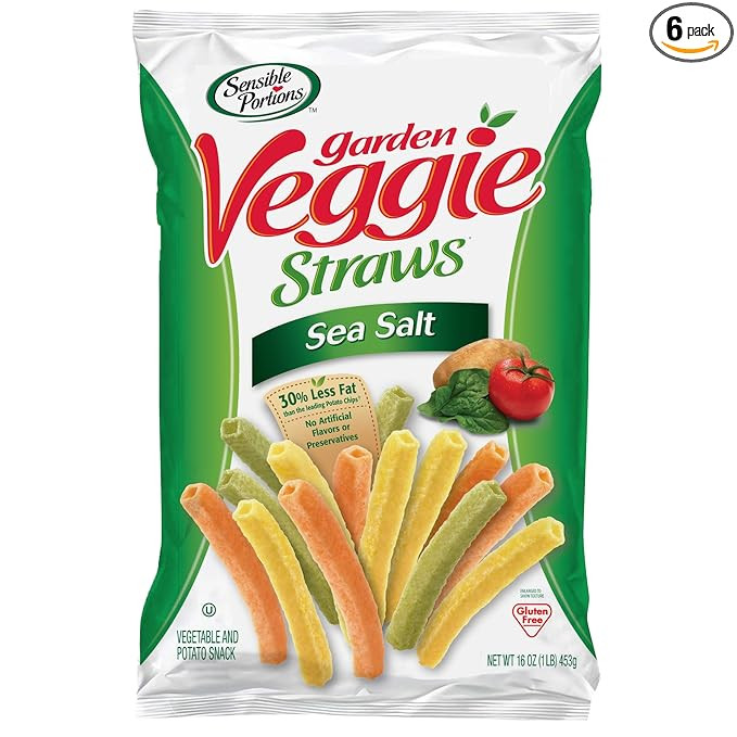 Sensible Portions Garden Veggie Straws, Sea Salt, 16 Oz (Pack of 6) | Amazon (US)