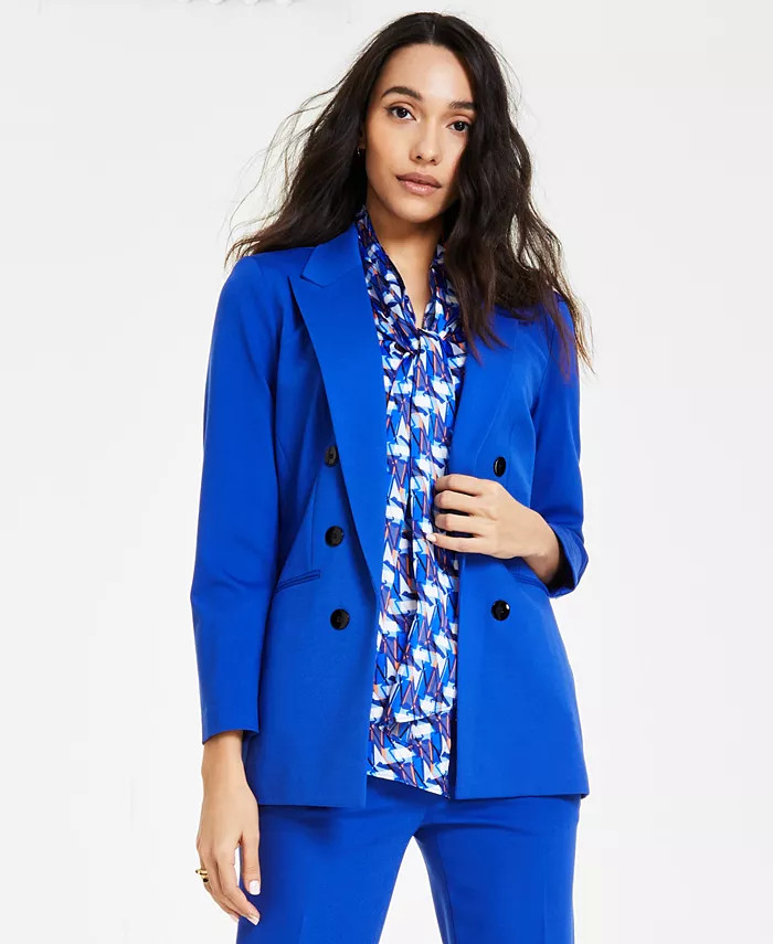 Women's Compression Faux-Double-Breasted Blazer, Created for Macy's | Macy's