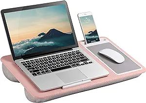 LAPGEAR Home Office Lap Desk with Device Ledge, Mouse Pad, and Phone Holder - Pink - Fits up to 1... | Amazon (US)