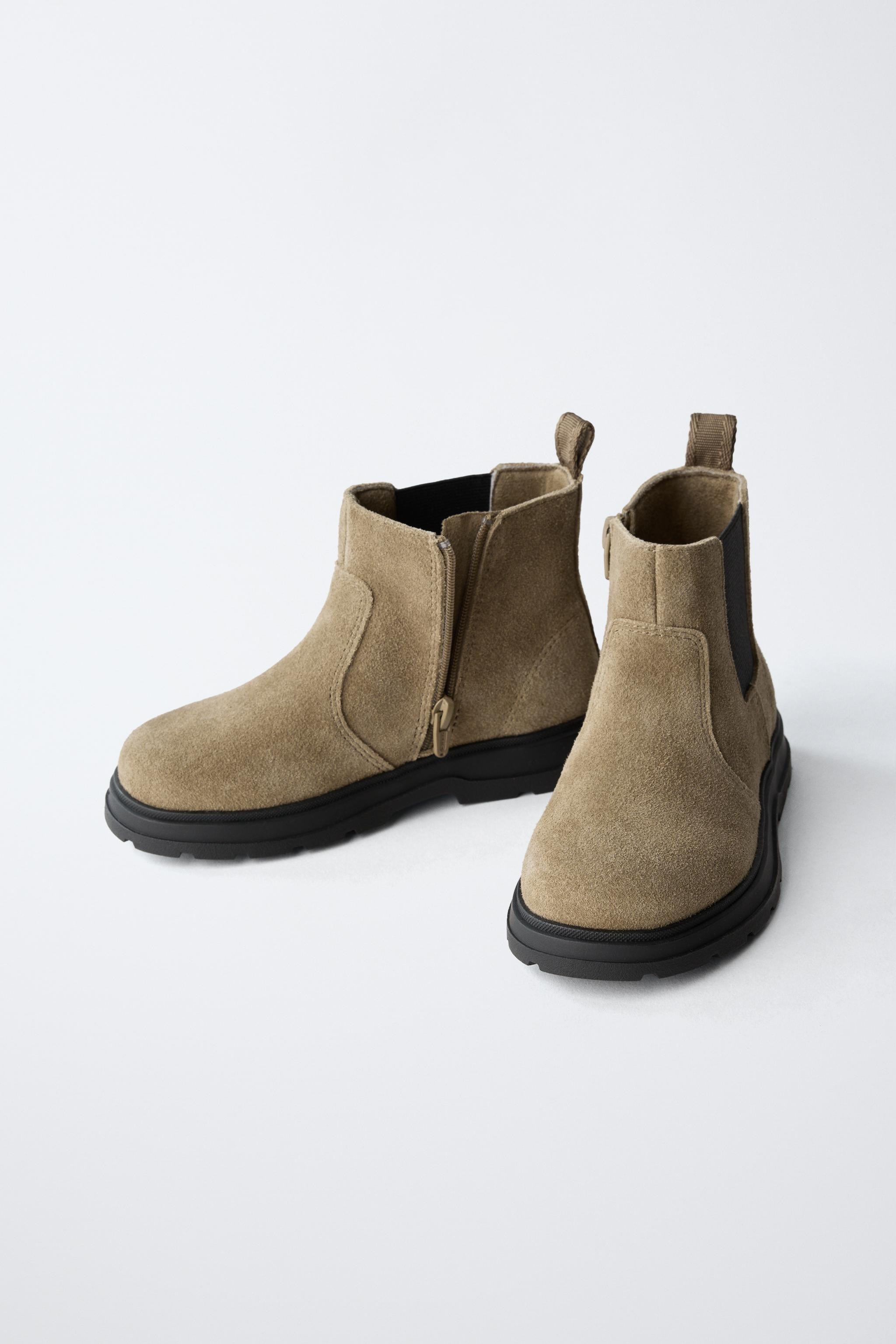 SPLIT LEATHER BOOTS | Zara US