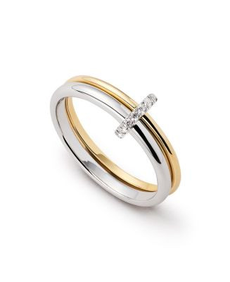 Solid Gold Two Tone Lab Grown Diamond Link Ring | Bloomingdale's (US)