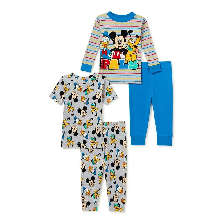 Mickey Mouse Baby and Toddler Boy Pajamas, 4-Piece, Sizes 12M-5T - Walmart.com | Walmart (US)