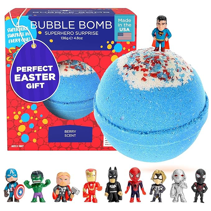 Superhero Bath Bombs for Kids & Boys with Surprise Hero Toys Inside (1 Pack) - Large Bubble Bath ... | Amazon (US)