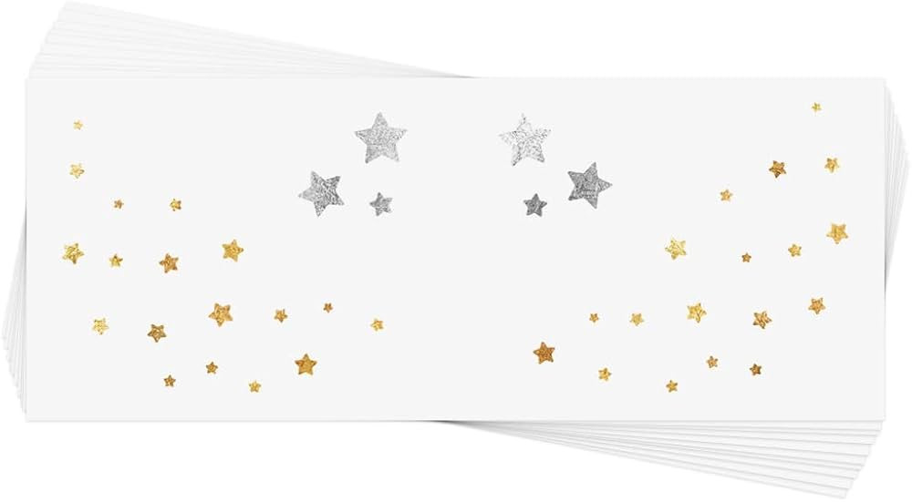 STARRY FRECKLES set of 10 premium waterproof metallic foil temporary Flash Tattoos - Party Favors... | Amazon (US)