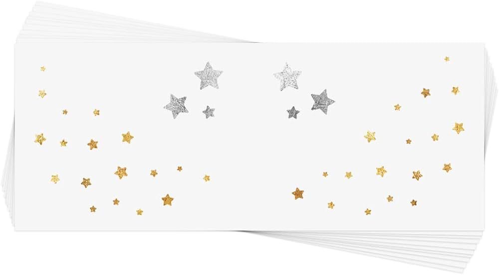STARRY FRECKLES set of 10 premium waterproof metallic foil temporary Flash Tattoos - Party Favors... | Amazon (US)