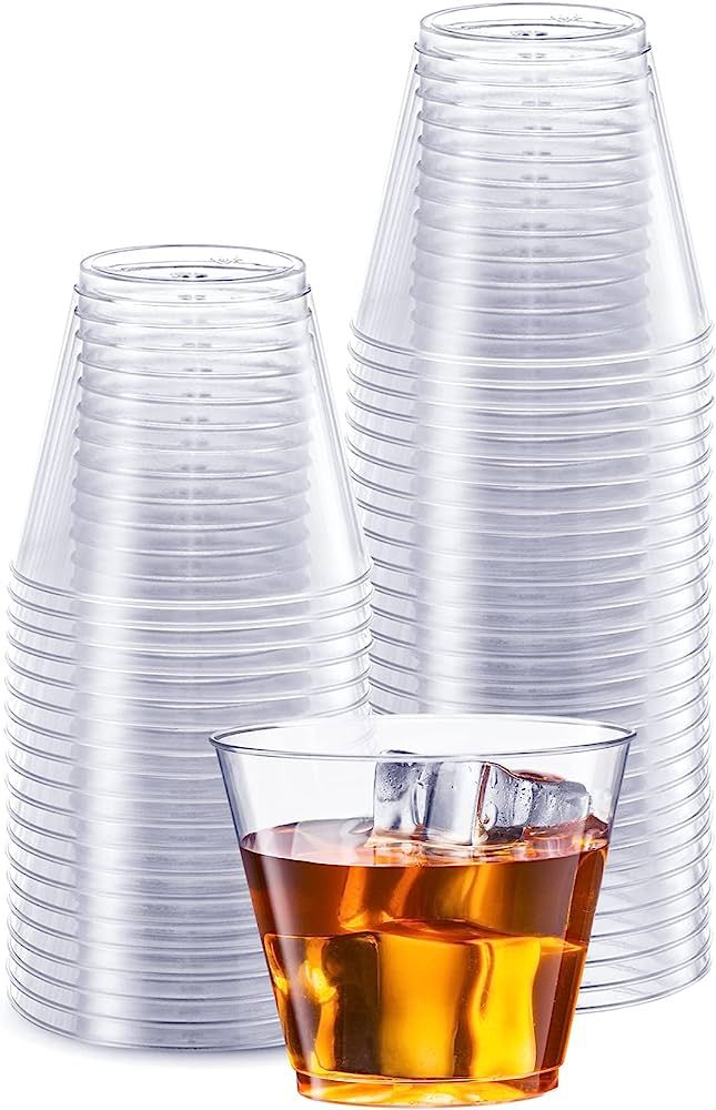 Comfy Package Clear Hard Plastic Cups / Tumblers [5 oz. Squat - 100 Count] Small Disposable Party... | Amazon (US)