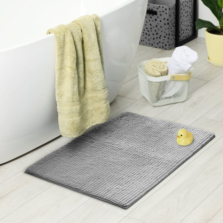 Your Zone Kids Gray Memory Foam Noodle Single Bath Rug with Nonslip Backside, 17" x 24" | Walmart (US)