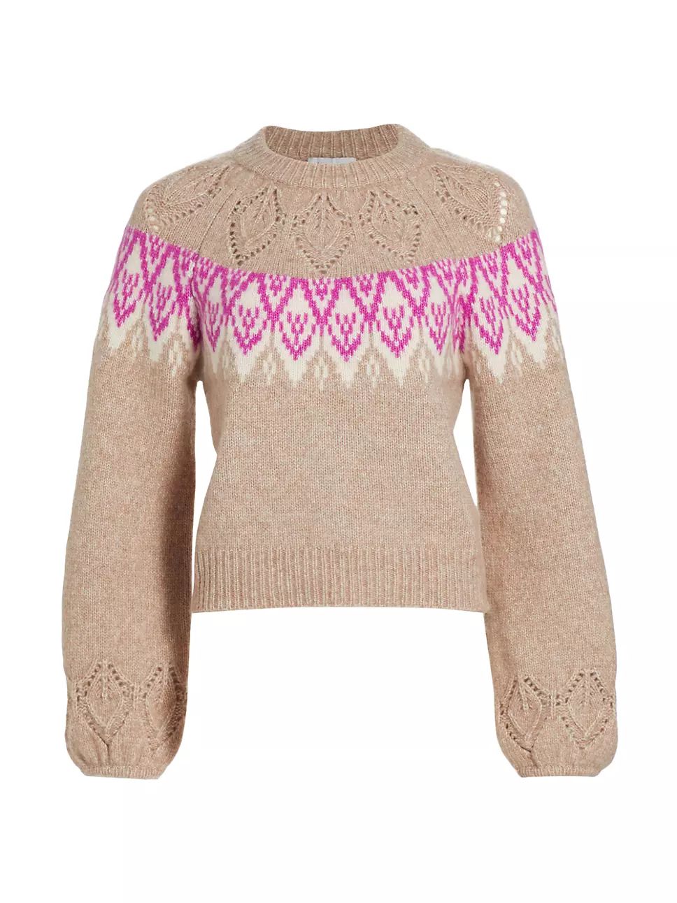 Hannah Pointelle Fair Isle-Inspired Sweater | Saks Fifth Avenue