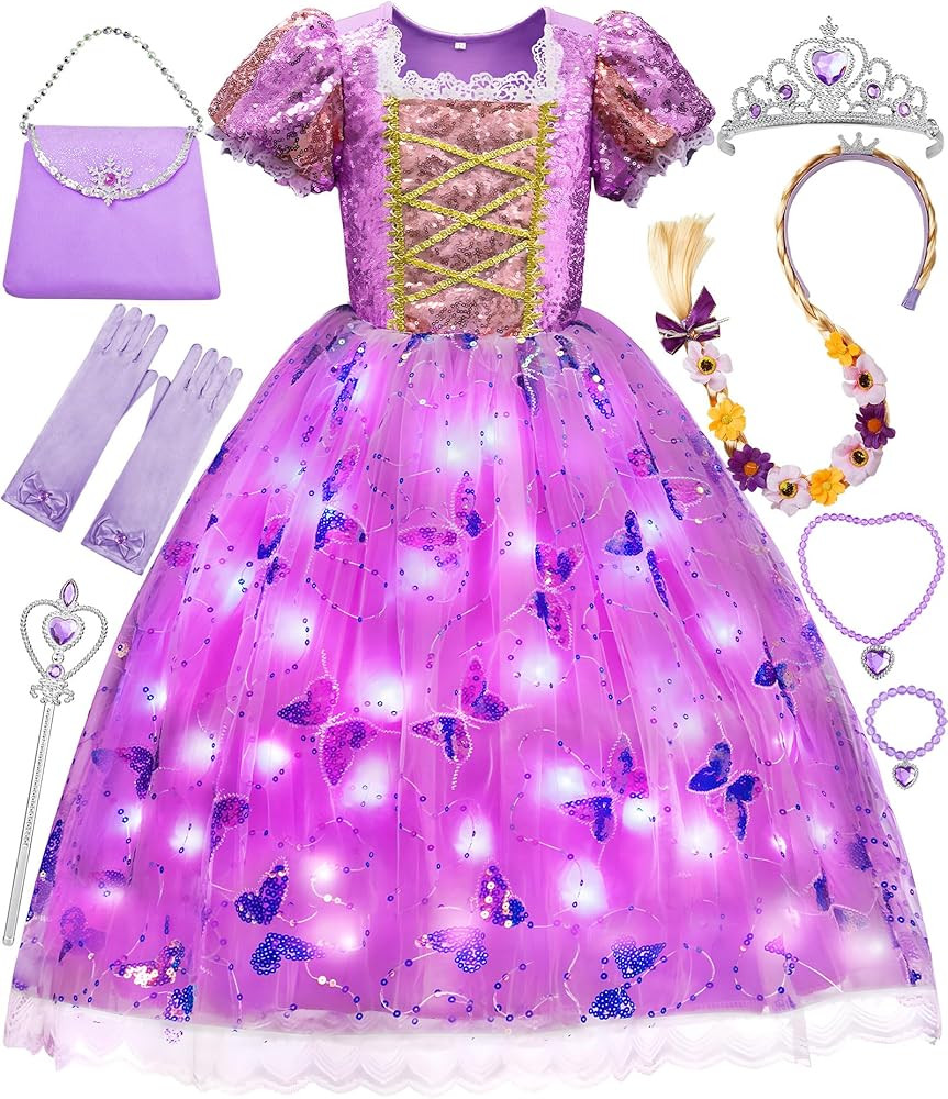 Princess Dresses for Girls,Light Up Princess Costume for Christmas, Halloween, birthday gifts for... | Amazon (US)