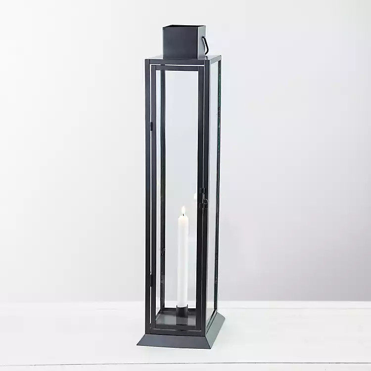Black Metal Taper Candle Lantern, 25 in. | Kirkland's Home