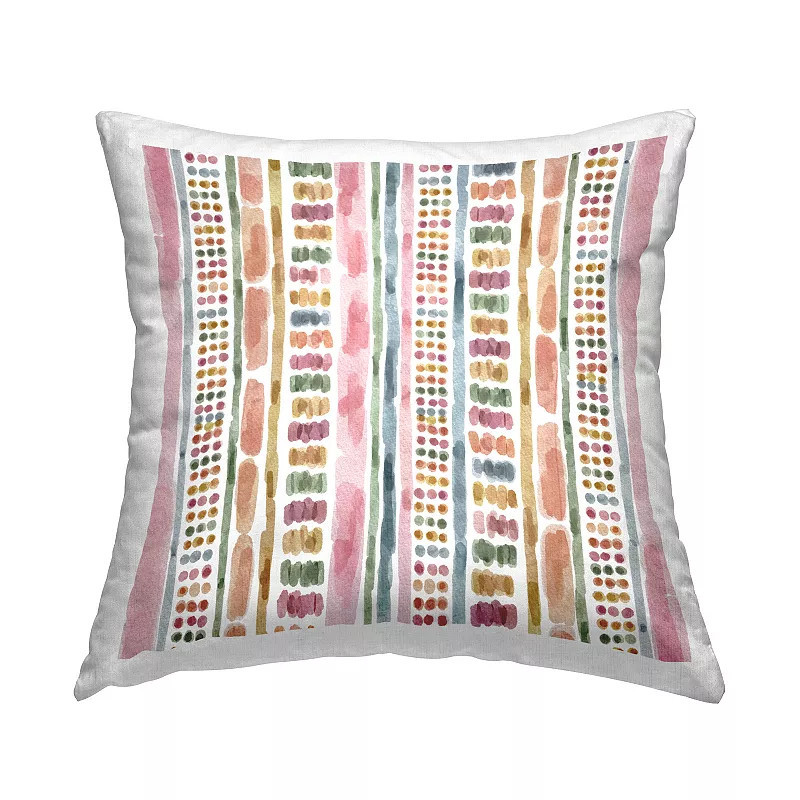 Stupell Home Decor Varied Pink Dotted Boho Striped Throw Pillow, Multi None | Kohl's