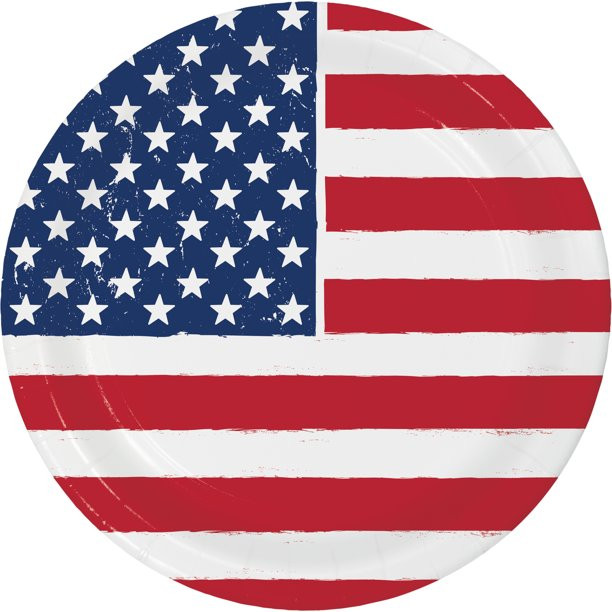American Flag Disposable Dessert Plates, 7", 10 Ct. Way to Celebrate | Walmart (US)