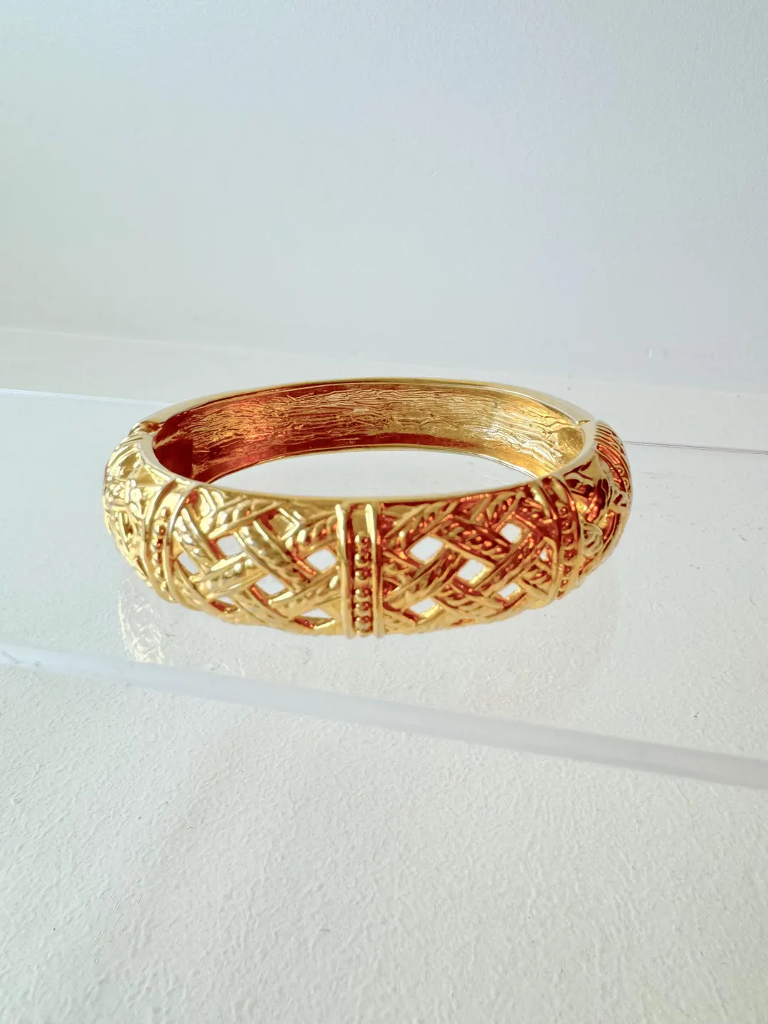 Vintag Basketweave Clamper Bracelet - Etsy | Etsy (US)