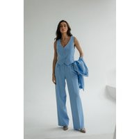 Light Blue Vest.classic Women's Vest. Sky Vest From Pantsuit. Women's Top. Top For Women | Etsy (US)