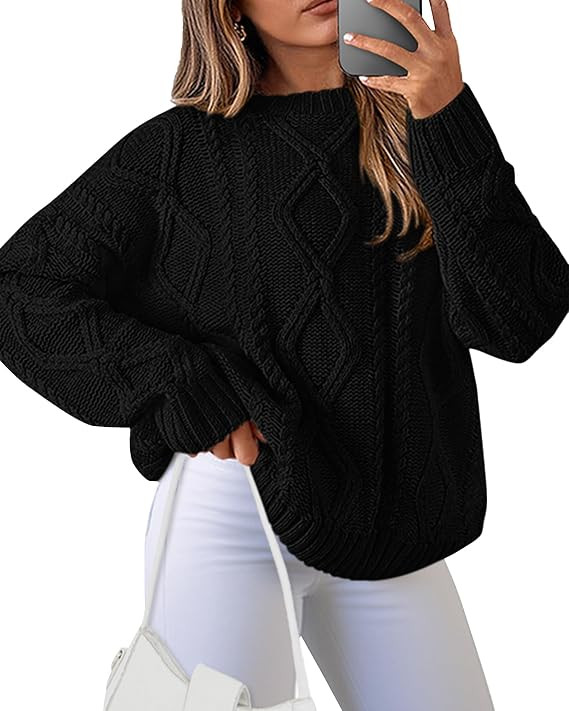 BTFBM Casual Long Sleeve Fall Sweaters for Women Trendy Chunky Cozy Sweater | Ribbed Knit Pullove... | Amazon (US)