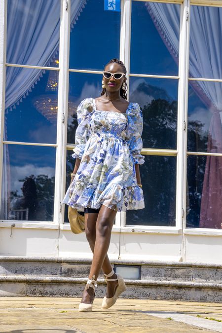 Smocked dress, puff sleeve dress, mini dress, floral dress, summer dress, wedding guest outfit, summer party outfit, holiday outfit, wedge espadrilles, tie espadrilles, summer heels, summer espadrilles, & Other Stories, Nordstrom, Sosandar, Matches

#LTKSeasonal #LTKeurope #LTKstyletip