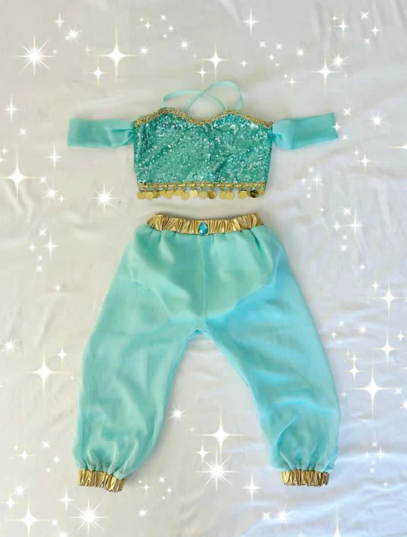 Princess Jasmine Inspired Costume/ Aladin Princess Jasmine Costume / Jasmine Cakesmash outfit/ No... | Etsy (US)