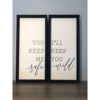 You Keep Me Safe I'll You Wild Wall Decor, Wood Quote Sign, Couples, Bedroom Couple, Modern Farmhous | Etsy (US)