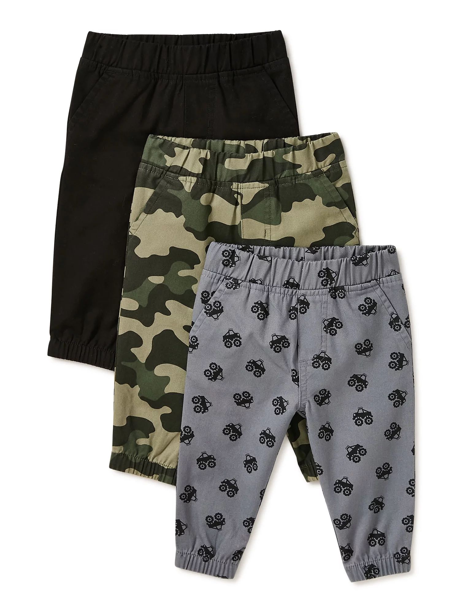 Garanimals Baby Boy Twill Joggers Multipack Set, 3-Piece, Sizes 0/3M-24M | Walmart (US)