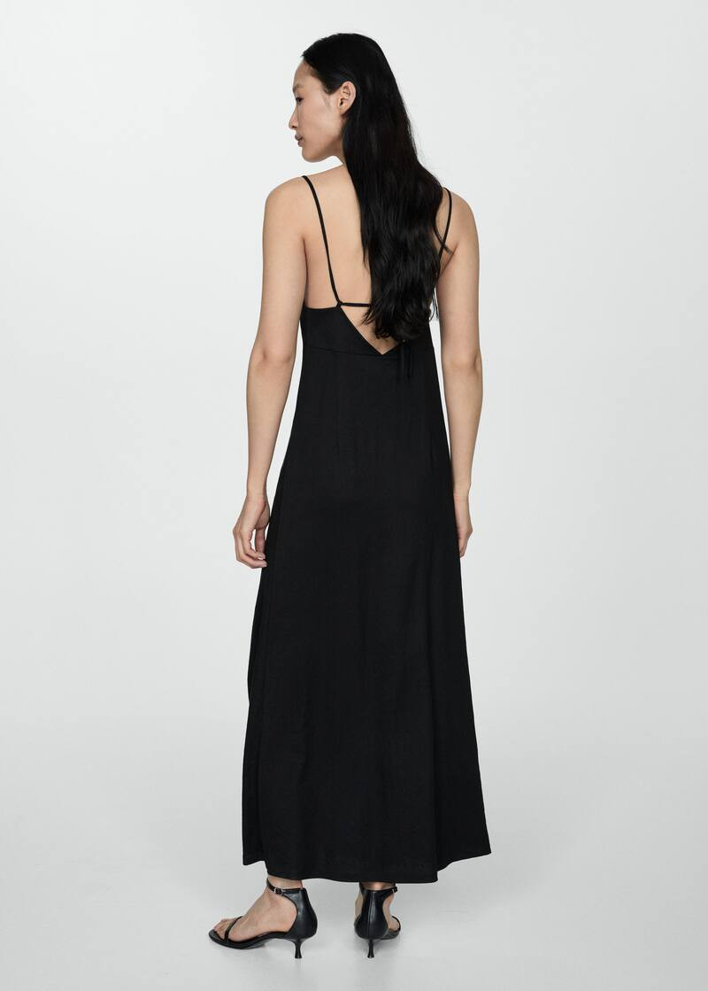 Long dress with straps -  Women | Mango USA | MANGO (US)