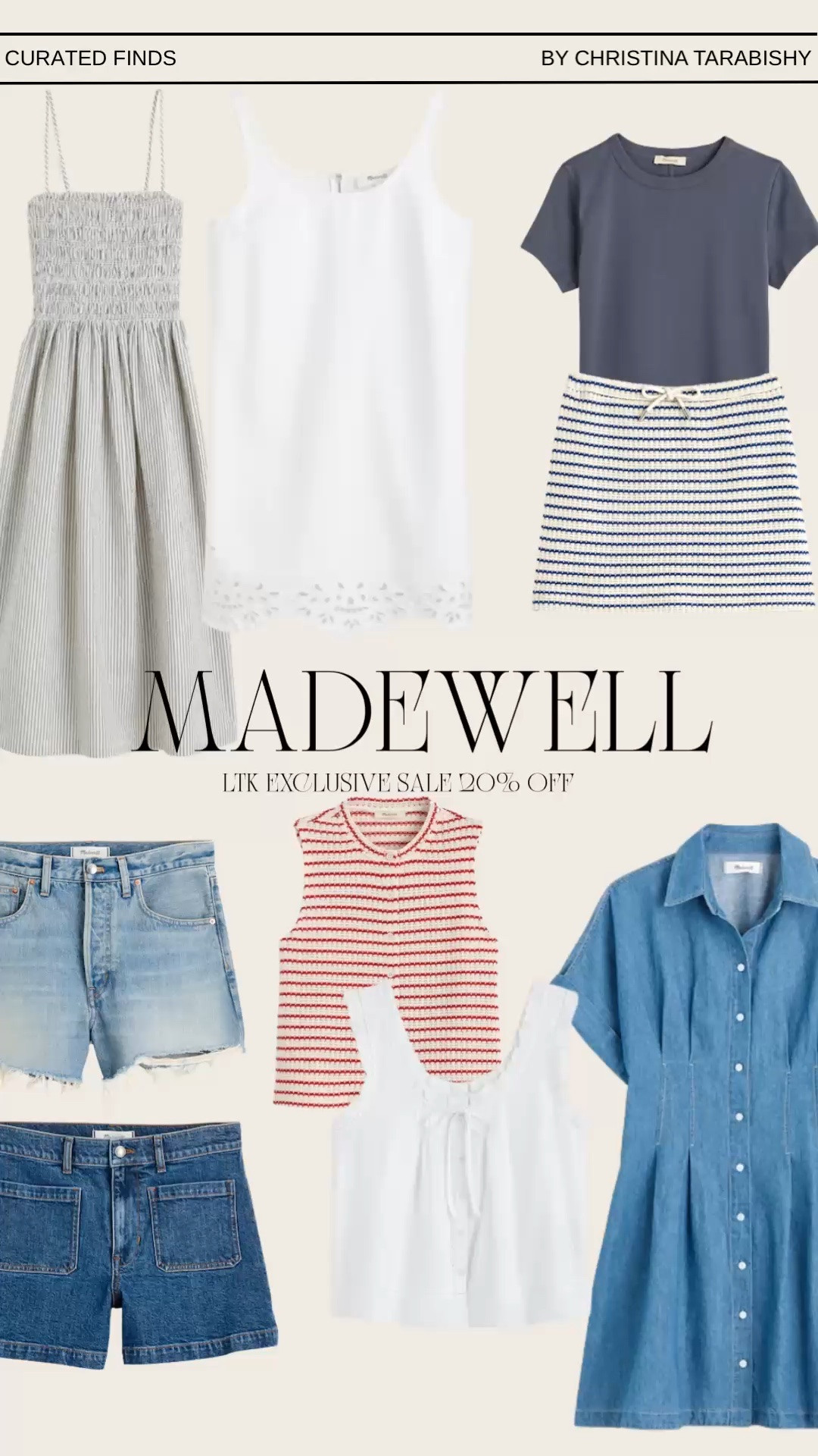 @Madewell  LTK Sale — 20% off these summer picks. 🛍️

Madewell, Madewell sale, LTK sale, summer outfit, denim shorts, shirt dress, denim dress, smocked dress, striped skirt, crochet top, summer tops, vacation outfit, casual summer style

#LTKxMadewell #LTKSaleAlert #LTKOver40