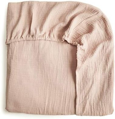 mushie Extra Soft Muslin Fitted Crib Sheet | 28"x 52" (Blush) | Amazon (US)