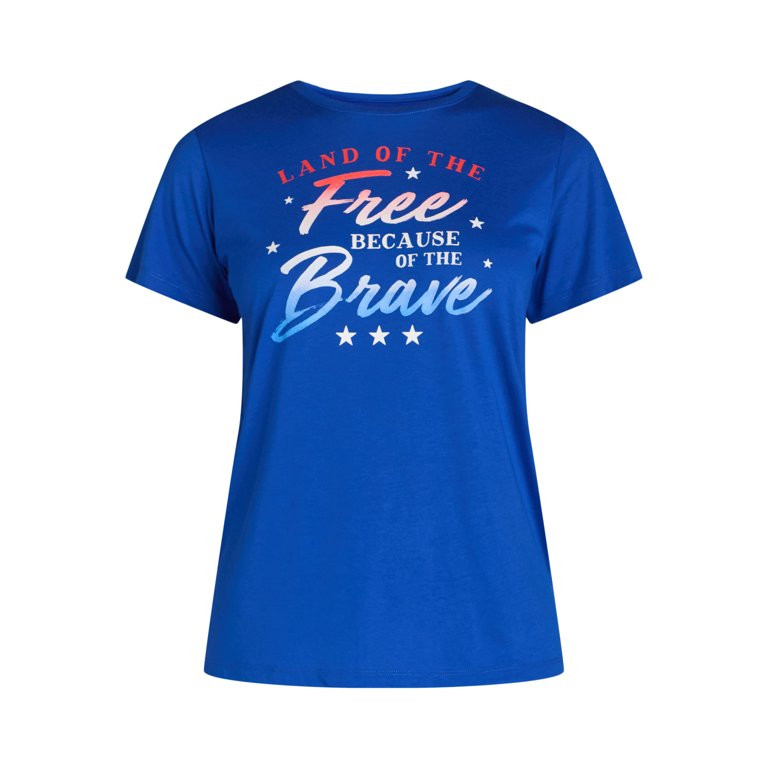 Women's Americana Graphic Tee with Short Sleeves from Way to Celebrate, Sizes S-3XL | Walmart (US)