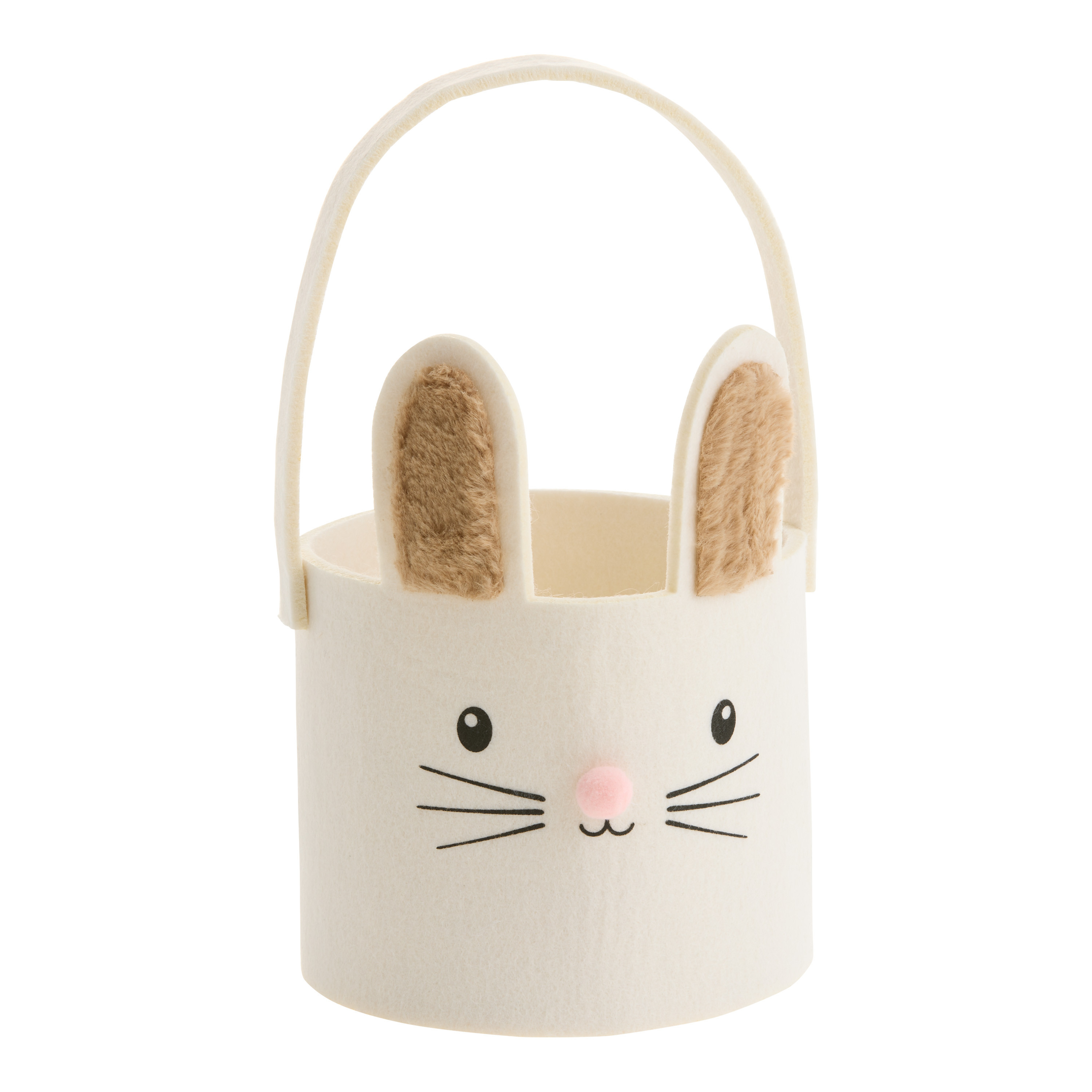Ivory Felt Bunny Easter Basket | World Market