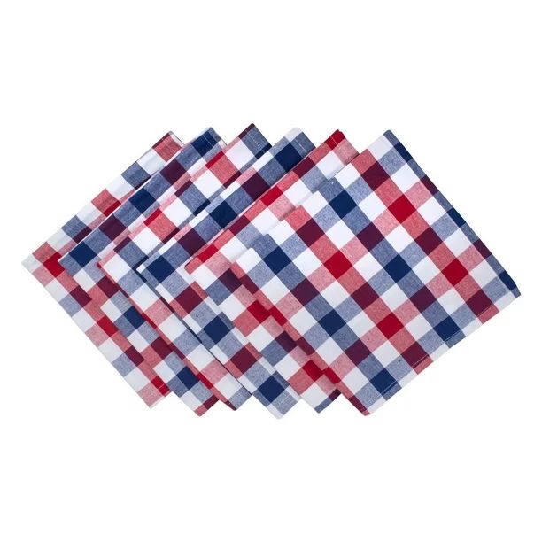 Set of 6 Red and Blue Checkered Napkin, 20" | Walmart (US)