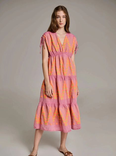 Devotion Twins | Topazio Dress in Pink & Orange | Beau & Ro