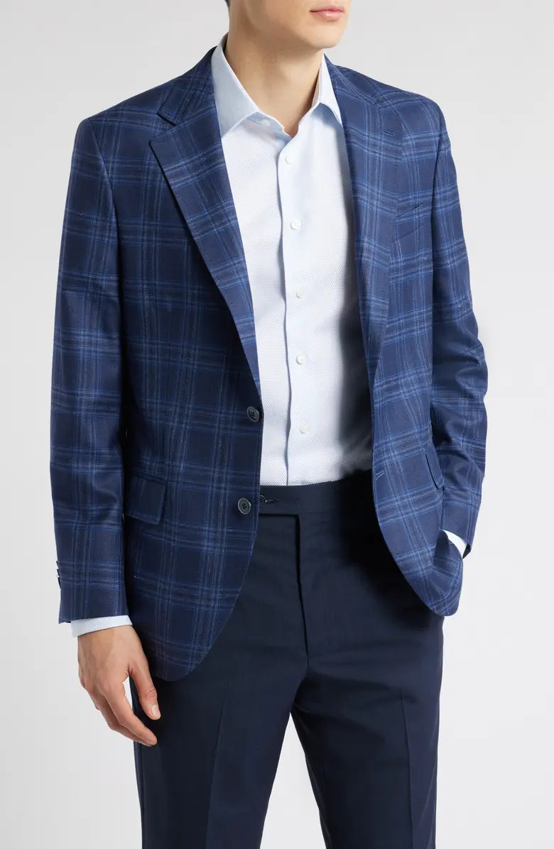 Peter Millar Hyperlight Soft Plaid Slub Wool & Silk Blend Sport Coat | Nordstromrack | Nordstrom Rack