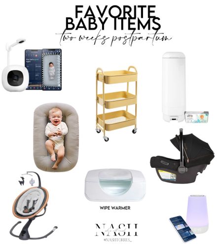 Some of our favorite and most used baby items, two weeks postpartum. The items have made our transition to parenthood much easier. Favorites: NANIT Pro Camera, Maxi Cosi Casia Swing , wipe warmer, Snuggle me organic lounger, Hatch Rest, diaper cart, Nuna PIPA LITE RX car seat, & the diaper genie diaper pail. 

#LTKbaby #LTKfamily #LTKbump