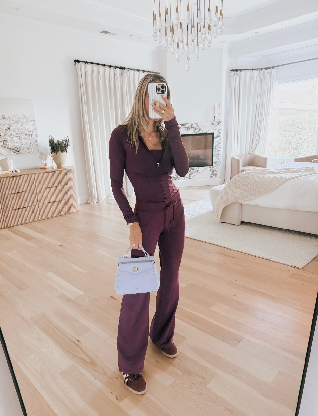 Burgundy Lounge set and suede baby blue purse

#LTKdayinmylife #LTKootd #LTKmomlife