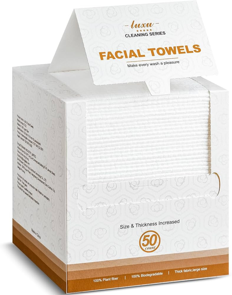 LUXU Face Towels,Ultra\u2011Soft Facial Towels,Extra Thick Disposable Face Towel | Amazon (US)