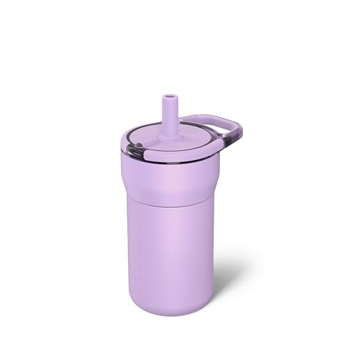 BrüMate Leap 12oz 100% Leakproof Kids Tumbler with Handle and Silicone Soft Straw | Durable Drop Resistant Silicone Sleeve | Made of Insulated Stainless Steel | Cup Holder Friendly | 12oz (Lavender) | Amazon (US)